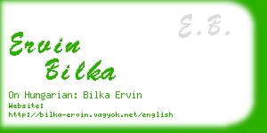 ervin bilka business card